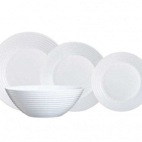 Dinnerware Set Luminarc Harena White Glass 19 Pieces