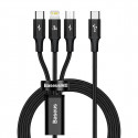 Kaabel USB C pistik – USB C (15 W) / mikro-USB (10 W) / IP Lightning (20 W) pistikukaabel 1,5 m must
