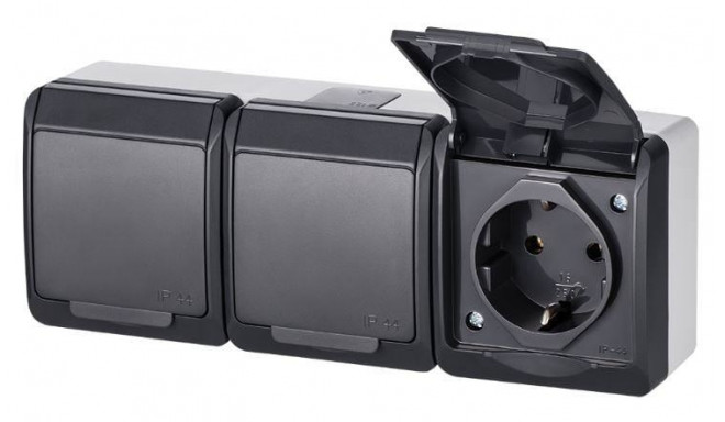 SOCKET HERMES 3PL ANTRACIT IP44, 0326-07