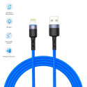 Tellur Data Cable USB to Lightning with LED Light, 3A 1.2m Blue