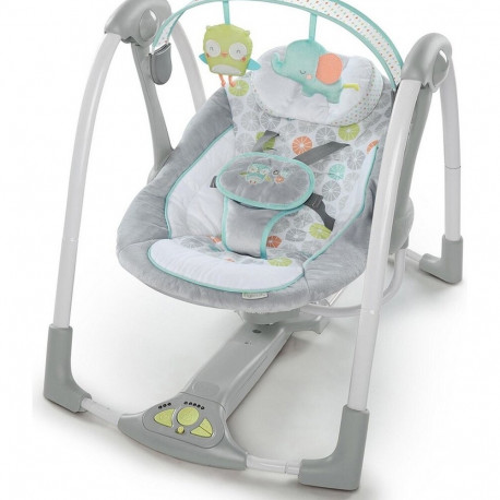Rocking Chair Ingenuity Compact Swing - Hugs & Hoots White Grey