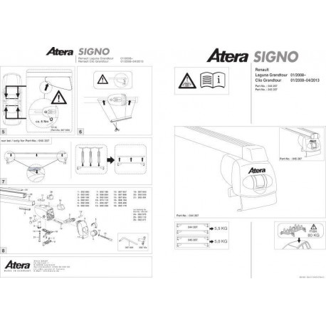 Katuseraam alumiinium LAGUNA,CLIO GRANDTOUR 08-