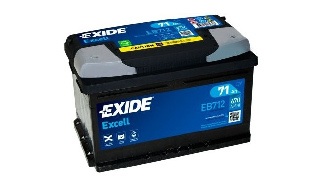 Exide Excell 71Ah 670A 278x175x175-+