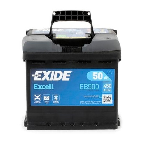 Exide Excell 50Ah 450A 207x175x190-+