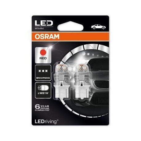 TL 12V 1,5W W3X16D PUNANE LED STYL 2xbli