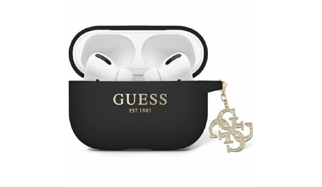 Guess case for Airpods Pro 2 GUAP2LECG4K black Silicone 4G Strassed Charm