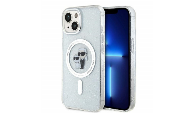 Karl Lagerfeld case for iPhone 15 Plus 6,7" KLHMP15MHGKCNOT transparent HC Magsafe IML KC Glitter