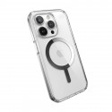 Speck Presidio Perfect-Clear MagSafe - Case for iPhone 15 Pro (Clear / Chrome Finish / Serene Silver