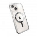 Speck Gemshell Grip + MagSafe - Case for iPhone 15 / iPhone 14 / iPhone 13 (Clear / Chrome Finish)