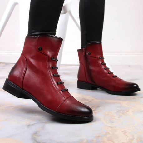 Jezzi W JEZ52G red insulated ankle boots with decorations (36)