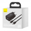 Baseus Super Si Quick Charger 1C 20W with USB-C cable for Lightning 1m (black)