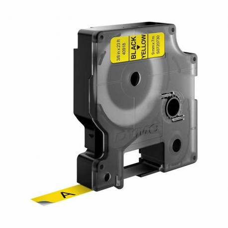 Laminated Tape for Labelling Machines Dymo D1 40918 9 mm LabelManager™ Black Yellow (5 Units)