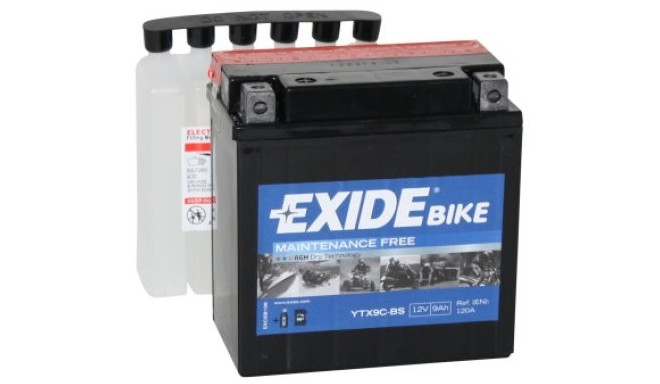 12V 9Ah YTX9C-BS AGM 135x75x139+- Exide