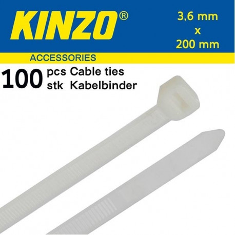 Sidumislindid 100tk 3,6x200mm, valged