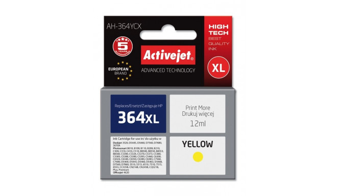 Activejet AH-364YCX ink (replacement for HP 364XL CB325EE; Premium; 12 ml; yelllow