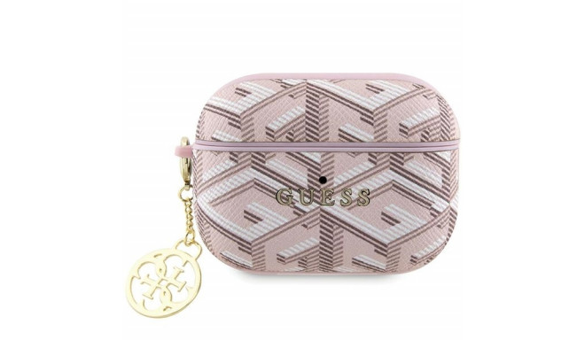 Guess case for AirPods Pro 2 GUAP2PGCE4CP pink Gcube Classic Gold Logo W/Charm