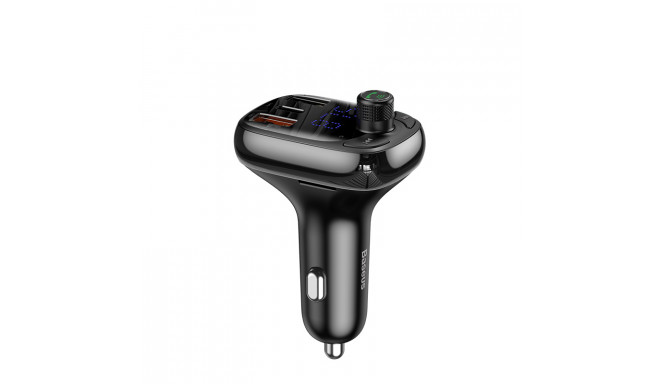 Bluetooth FM Modulator Car Quick Charger 2xUSB + USB-C, Black