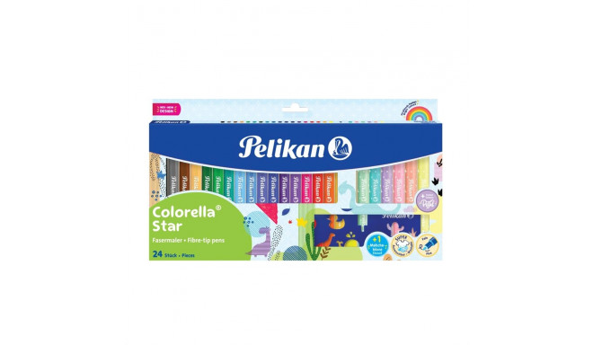 PELIKAN flomāsteri Colorella Star, apaļie, 24 krāsu (18 +6)