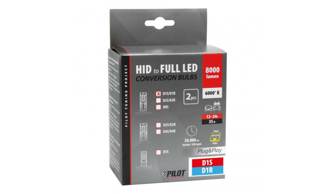 Led lambid 2tk, 12/24V HID D1S-D1R, 35W