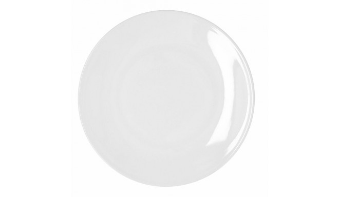 Flat Plate Bidasoa Glacial Coupe White Ceramic 25 cm (6 Units) (Pack 6x)