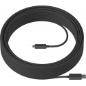 USB A - USB C Kaabel Logitech 939-001802 Must 25 m
