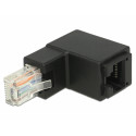 Adapter RJ45 (M) nurgaga - RJ45 Cat6 (F) varjestamata, must