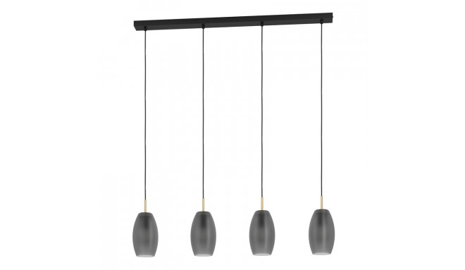 Hanging lamp EGLO Batista, 4 x E27, 40W, black, 94.5 x 12 x 110 cm