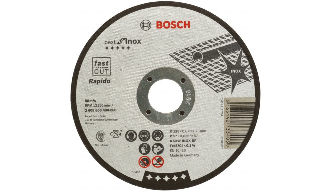 Bosch cutting disc Best for Inox, Rapido, O 125mm (straight, A 60 W INOX BF)