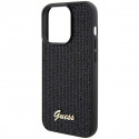 Guess case for iPhone 15 Pro 6,1" GUHCP15LPMSDGSK black HC PU Disco Script Metal