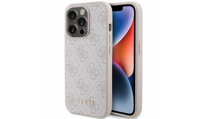 Guess case for iPhone 15 Pro 6,1" GUHCP15LG4GFPI pink HC PU 4G Metal Logo