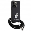 Karl Lagerfeld case for iPhone 13 Pro 6,1" KLHCP13LSAKCPSK black HC Saffiano KC Metal Pin Crossbody