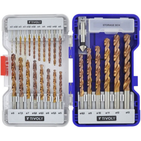 Metal drills set FURIUS HSS 1-13mm, 25pcs + countersink 15 mm