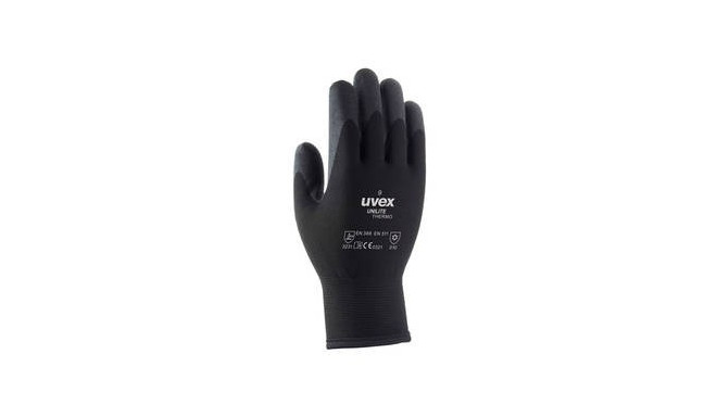 Töökindad külma ilma jaoks, Uvex Unilite Thermo, mustad, suurus 8