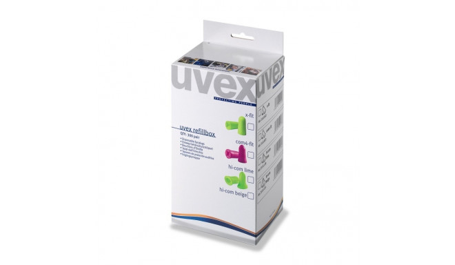 UVEX X-FIT earplugs without cord refill box for the Uvex dispenser, 300 pairs. SNR 37 dB