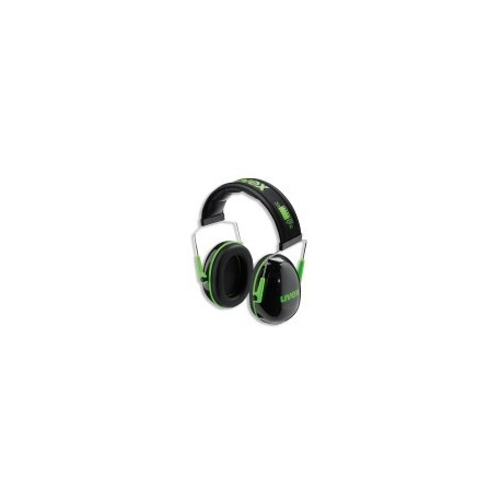 Earmuffs UVEX K1. SNR: 28dB, black/green, soft head band, ultra light 171 g.