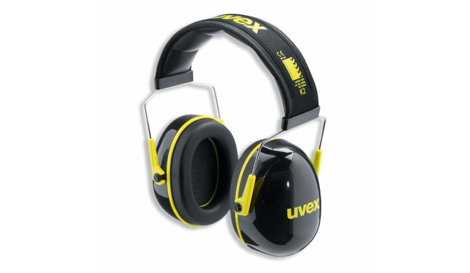 Kõrvaklapid UVEX K2. SNR: 32dB, must/kollane, pehme peapael