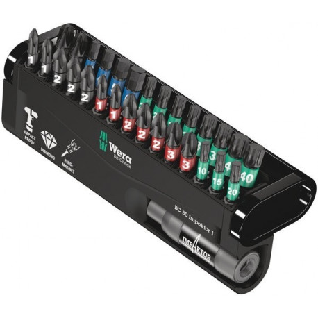 Impakt bit set WERA Bit-Check 30pcs PH+PZ+TORX+HEX