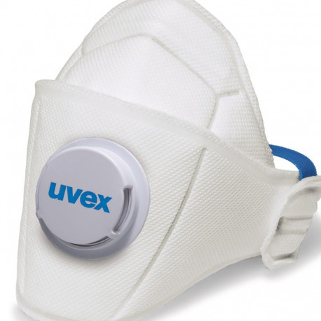 Näomask UVEX Silv-Air Premium 5110 FFP1, klapiga klappmask, valge, 3 tk pakitud