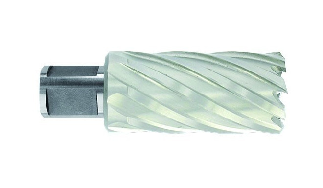 HSS core drill Tivoly Ø15X80X50 mm, long series, Weldon shank Ø19 mm. Bright, uncoated