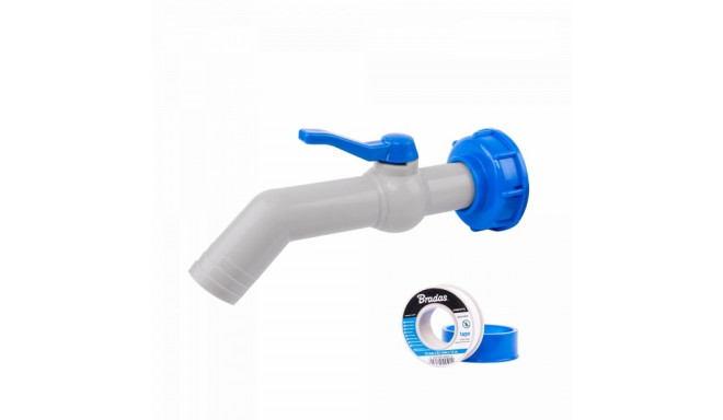 Set - PP 45 ° tap with IBCS60x6 adapter for 25mm hose with PTFE tape