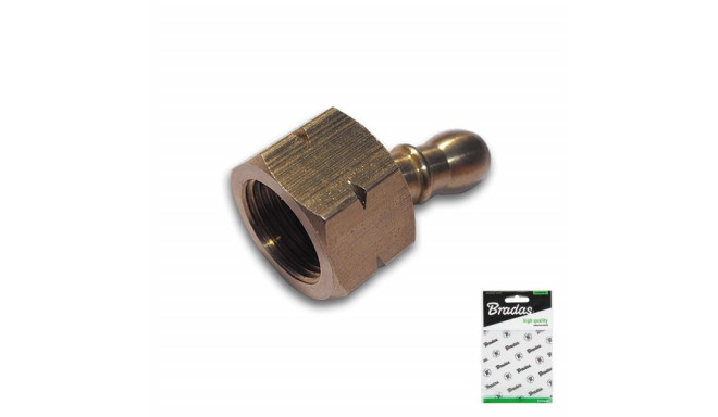 Two-segment connector 3/8"L female / 9-10mm BRASS