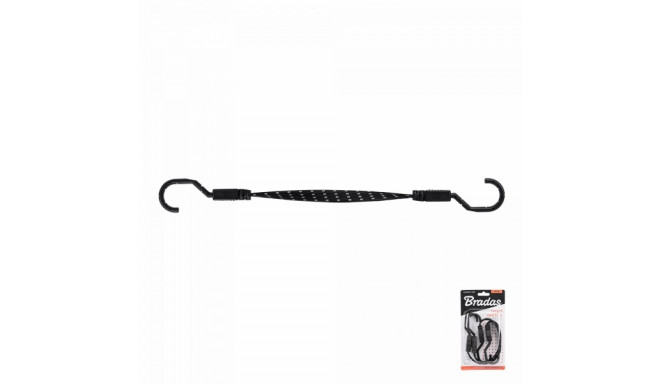 FLAT BUNGEE CORD hook steel 1,8x60cm, elastic rubber - 2 pcs.