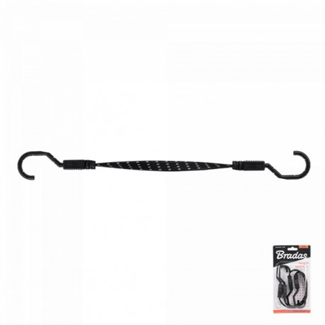 FLAT BUNGEE CORD hook steel 1,8x100cm, elastic rubber - 2 pcs.