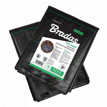 Nuo piktžolių austas PP juodas UV, 70g, 0,8 x 10m