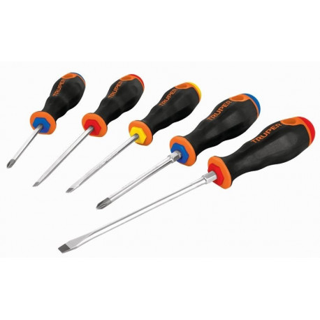 Screwdriver set with comfort grip, 5pcs Truper®