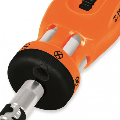 Ratchet mini screwdriver with 12 bits Truper®