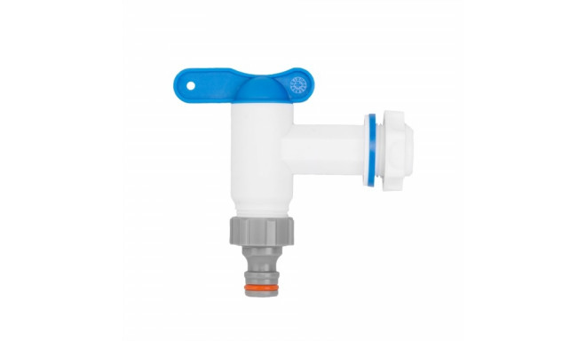 PP tap with GZ 3/4 "inlet, GZ 3/4" outlet + nipple - white