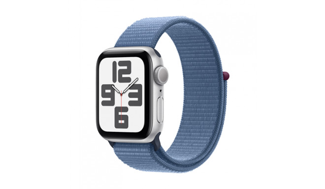 Apple Watch SE GPS 40mm Silver Aluminium Case with Winter Blue Sport Loop