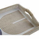 Paplāte DKD Home Decor 40,6 x 30 x 6 cm Bēšs Zils Koks MDF (2 gb.)