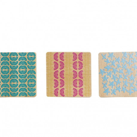 Klaasialused DKD Home Decor Africa Bambus Koloniaalne Aafriklane (6 pcs)